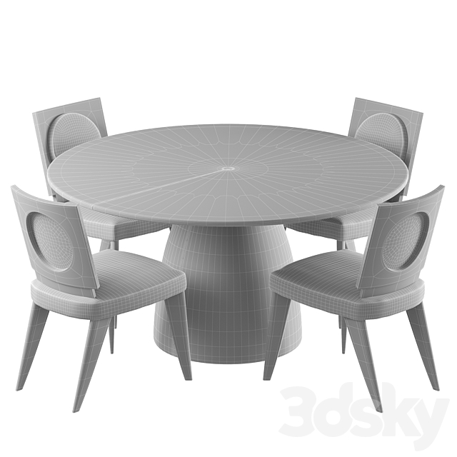 آبجکت سه بعدی میز و صندلی عکس 4