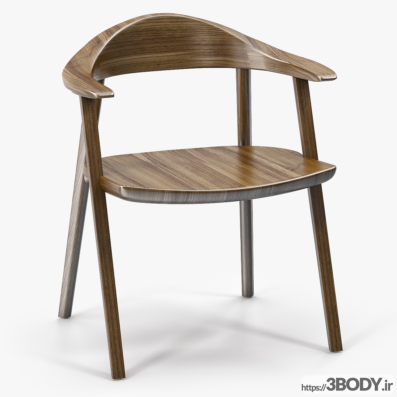 مدل سه بعدی  میز و صندلی چوبی عکس 4