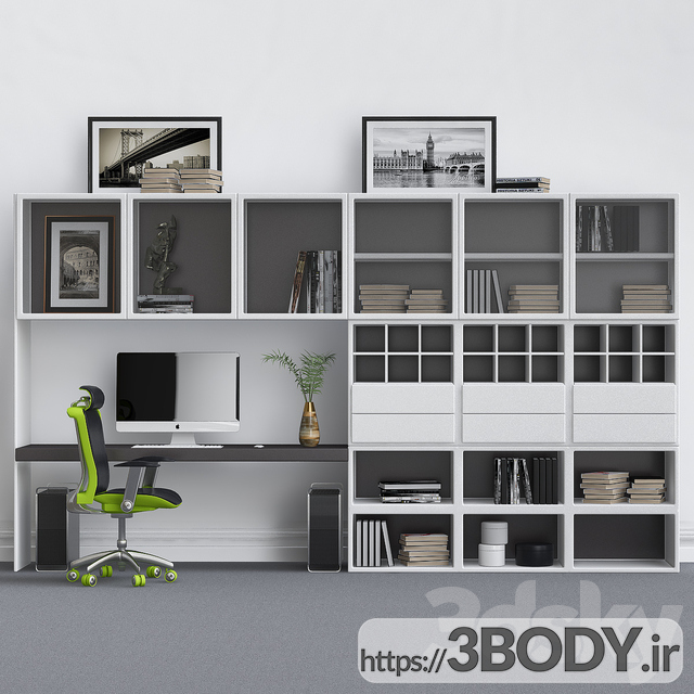 مدل سه بعدی کابینت برای دفتر کار عکس 1