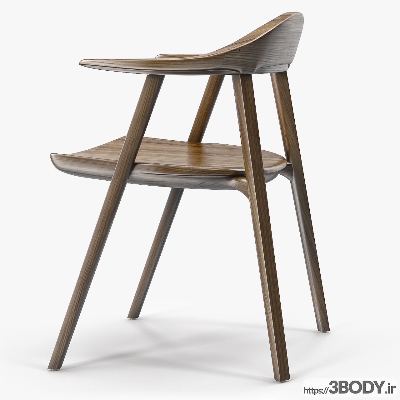 مدل سه بعدی  میز و صندلی چوبی عکس 5