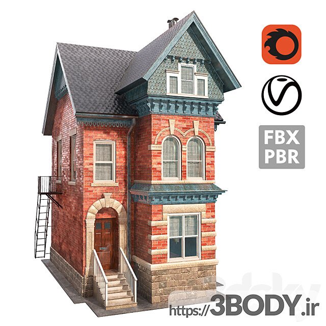 مدل سه بعدی خانه ویکتوریا عکس 1