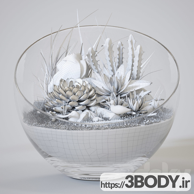 آبجکت سه بعدی گل و گیاه رومیزی عکس 2