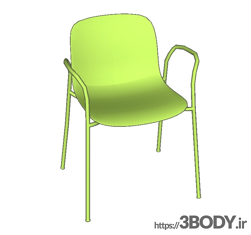 آبجکت سه بعدی اسکچاپ - صندلی دسته دار عکس 1