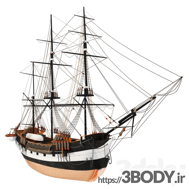 مدل سه بعدی کشتی بادبانی عکس 1
