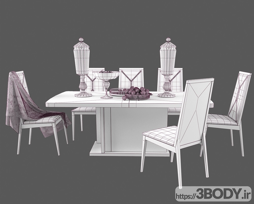 مدل سه بعدی   مجموعه میز و صندلی EVA عکس 3