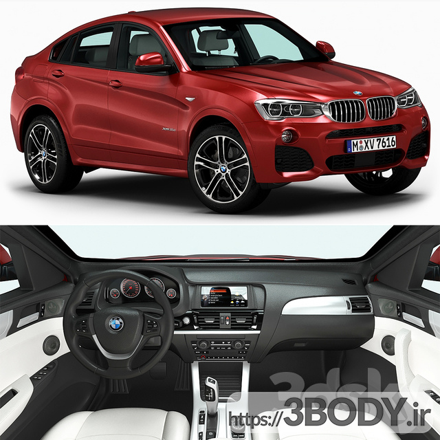آبجکت سه بعدی اتومبیل BMW X4   قرمز عکس 1