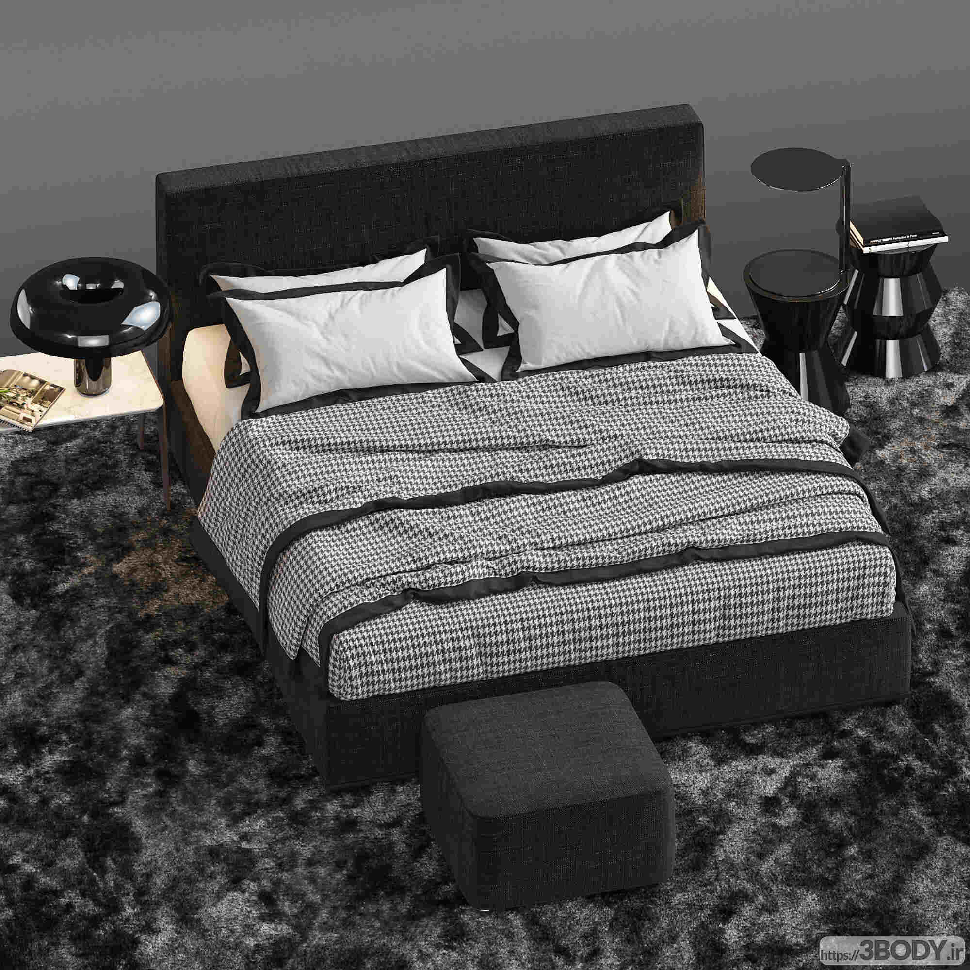 مدل سه بعدی تخت خواب عکس 1