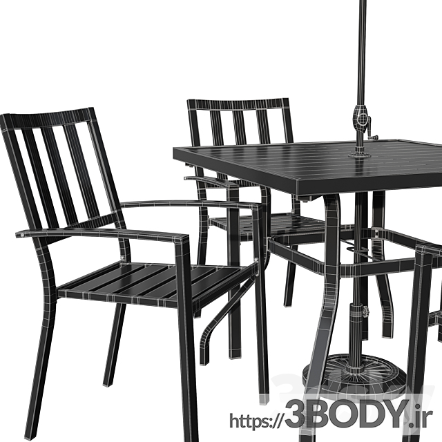 آبجکت سه بعدی میز و صندلی عکس 6