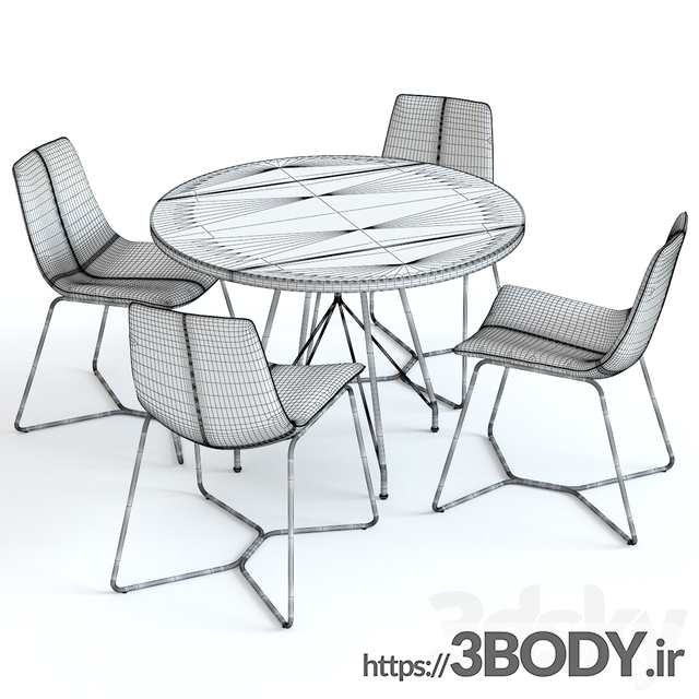 مدل سه بعدی   ست میز و صندلی عکس 3