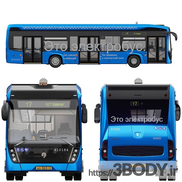 مدل سه بعدی اتوبوس برقی Kamaz 6282 عکس 2