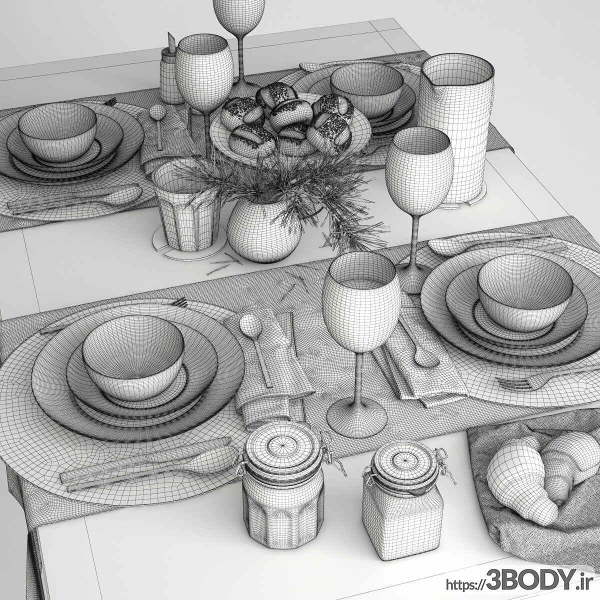 مدل سه بعدی میز غذا عکس 2