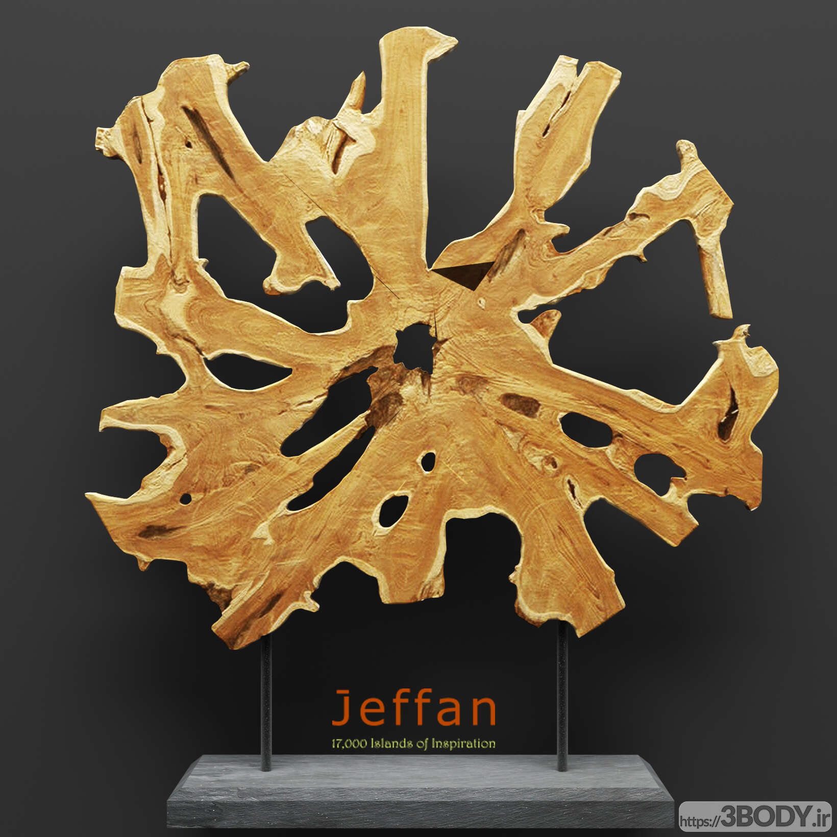 مدل سه بعدی لوازم دکوری ست دکوراسیون چوب هنری جفان عکس 2