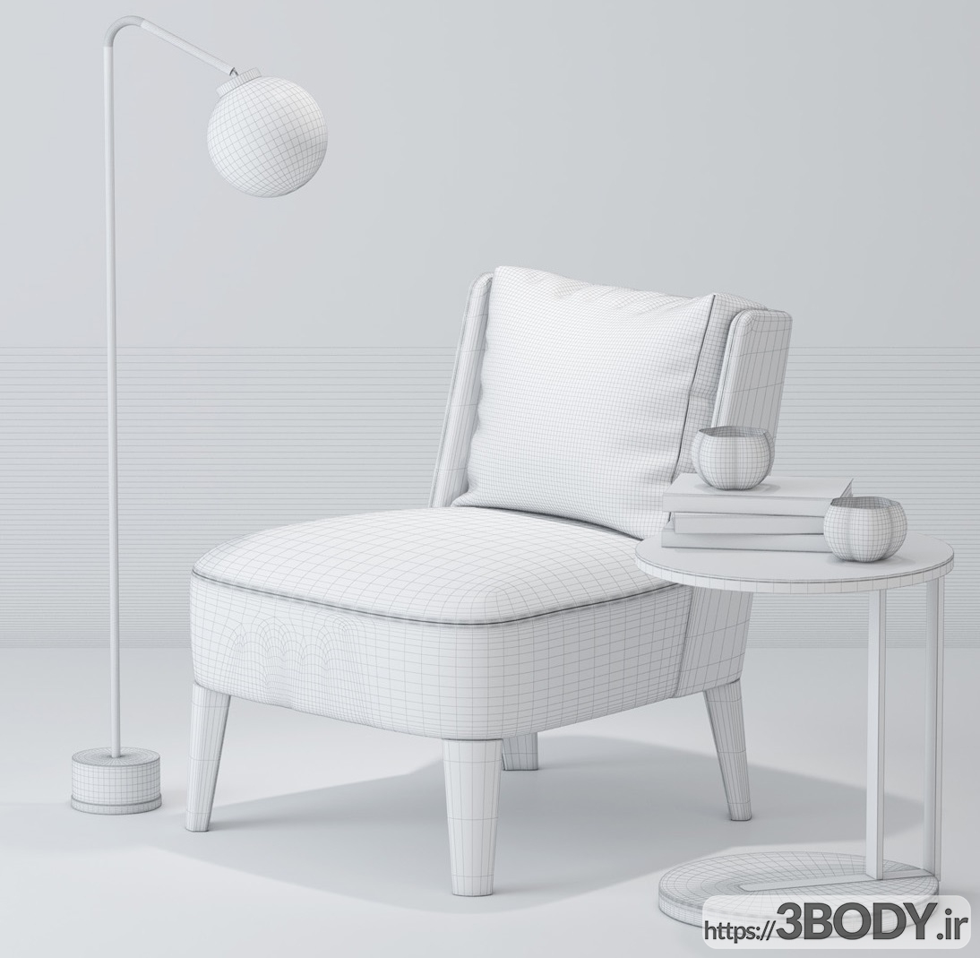 مدل سه بعدی  صندلی عکس 3