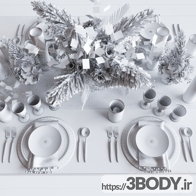 مدل سه بعدی میز غذاخوری عکس 5