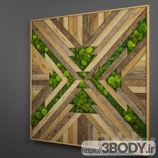 آبجکت سه بعدی پنل چوبی عکس 3