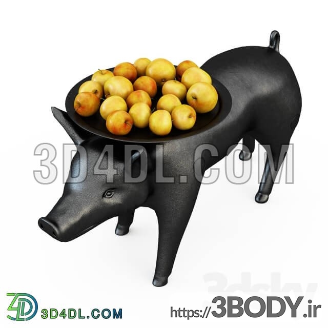 آبجکت سه بعدی  میز طرح خوک عکس 2