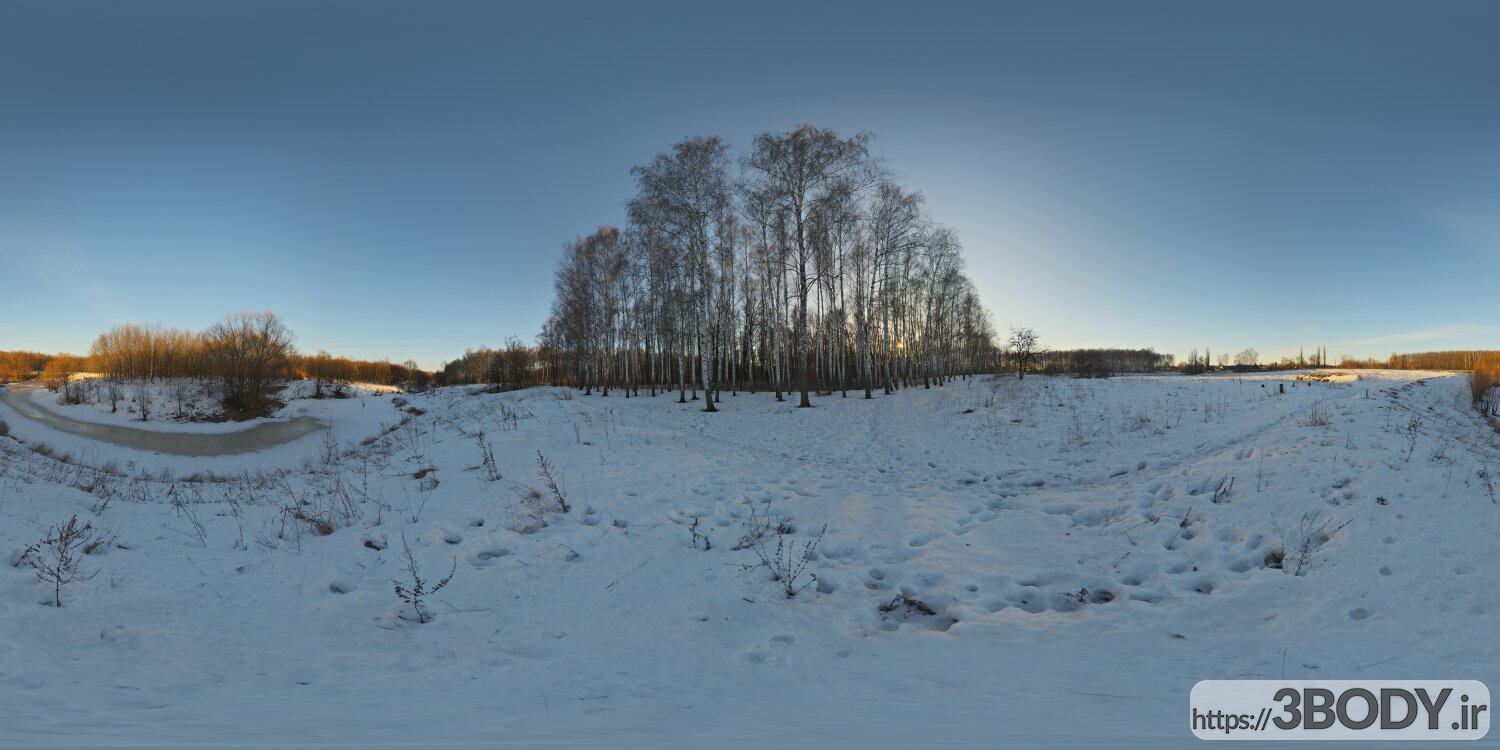 فایل HDRI زمستان با آسمان صاف عکس 1