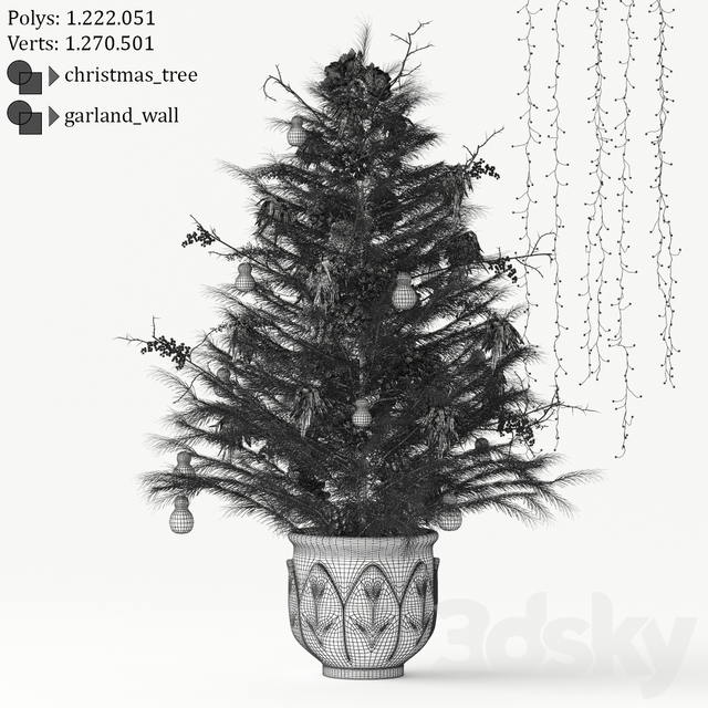 آبجکت سه بعدی درخت کریسمس عکس 2