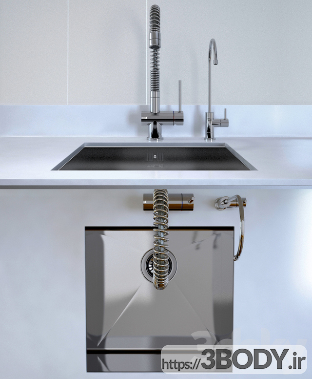 مدل سه بعدی سینک و شیرآلات ظرفشویی اسمگ عکس 3