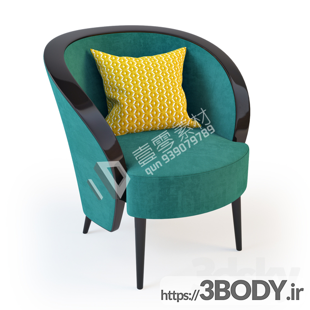 آبجکت سه بعدی  صندلی مبلی عکس 1