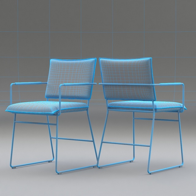 آبجکت سه بعدی صندلی چرم عکس 2