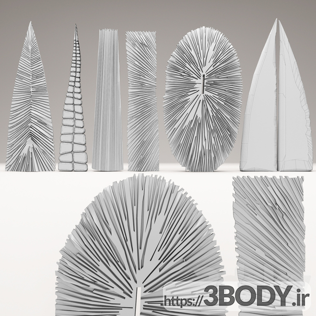 مدل سه بعدی مجموعه ای از مجسمه های چوبی عکس 2