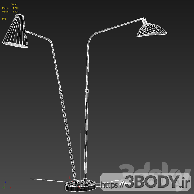 آبجکت سه بعدی چراغ پایه دار عکس 4