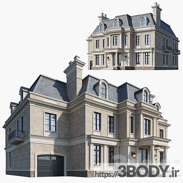 مدل سه بعدی خانه کلاسیک عکس 1