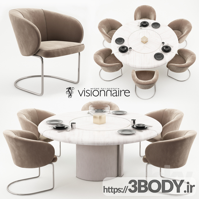 مدل سه بعدی  صندلی های کارمن و میز اپرا عکس 1