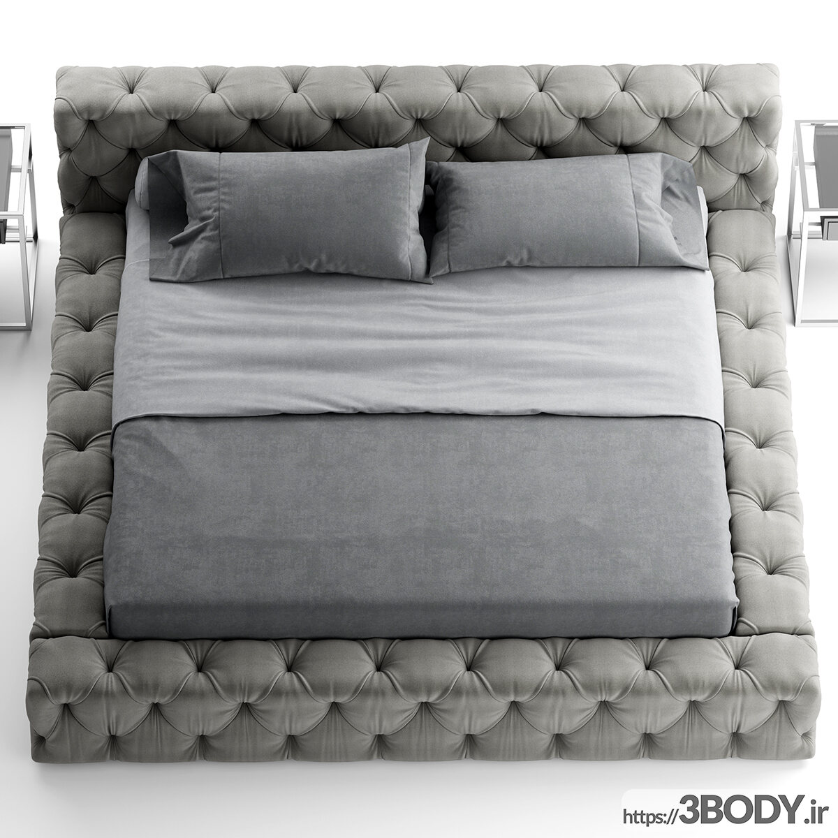 آبجکت سه بعدی تخت خواب دو نفره عکس 1