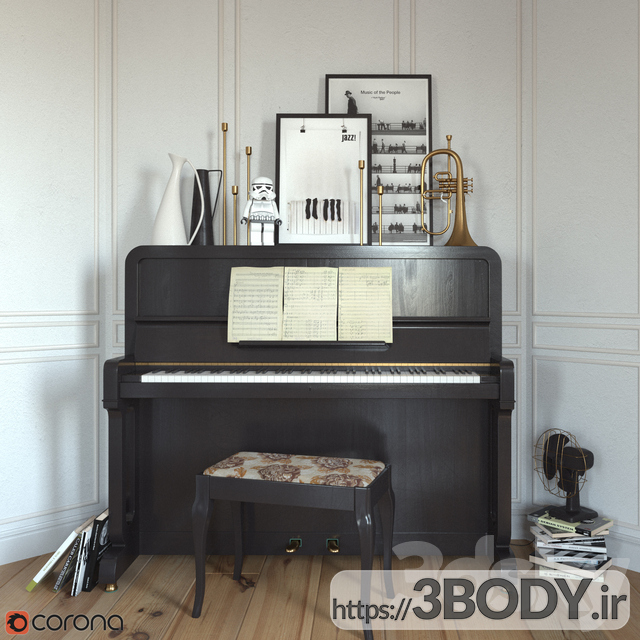 مدل سه بعدی پیانو عکس 1