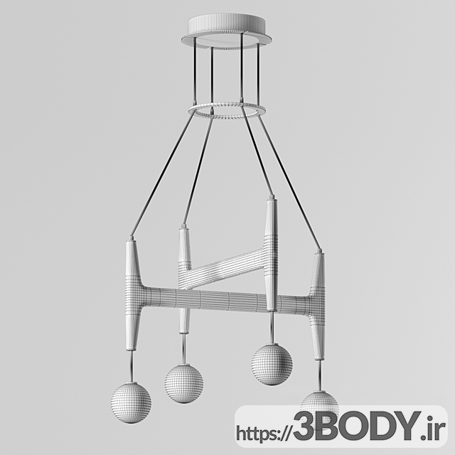 آبجکت سه بعدی لوستر مدرن عکس 2