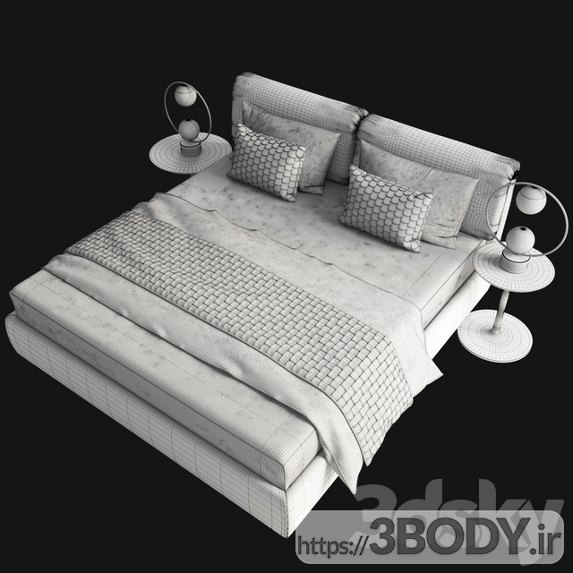 مدل سه بعدی  تخت خواب عکس 2