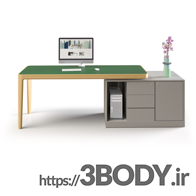مدل سه بعدی اسکچاپ -قفسه و میز اداری عکس 2