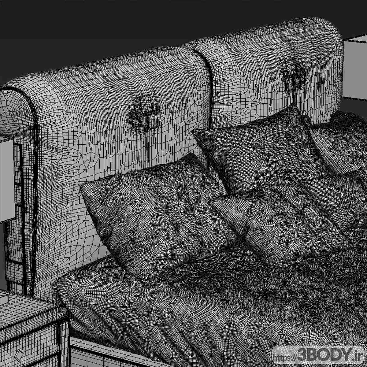 آبجکت سه بعدی  تخت خواب عکس 3
