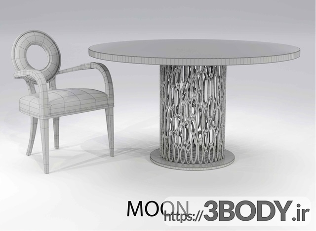 مدل سه بعدی ست میز و صندلی عکس 3