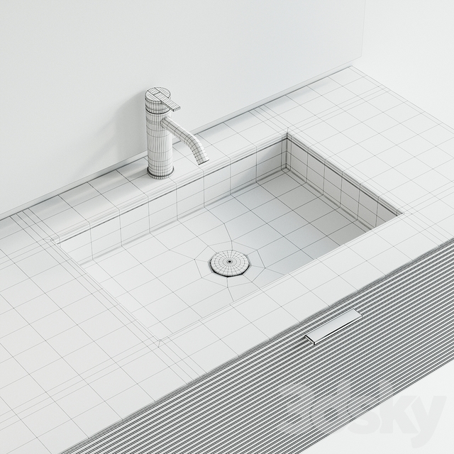 آبجکت سه بعدی روشویی حمام عکس 3