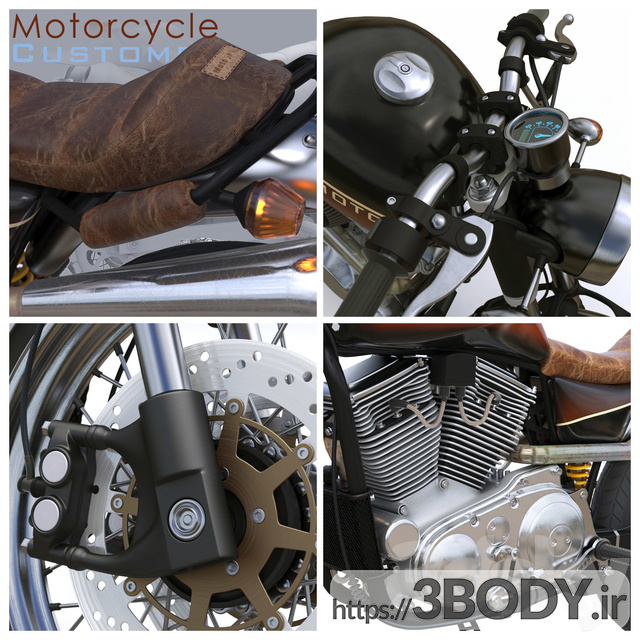 آبجکت سه بعدی موتور سیکلت عکس 2