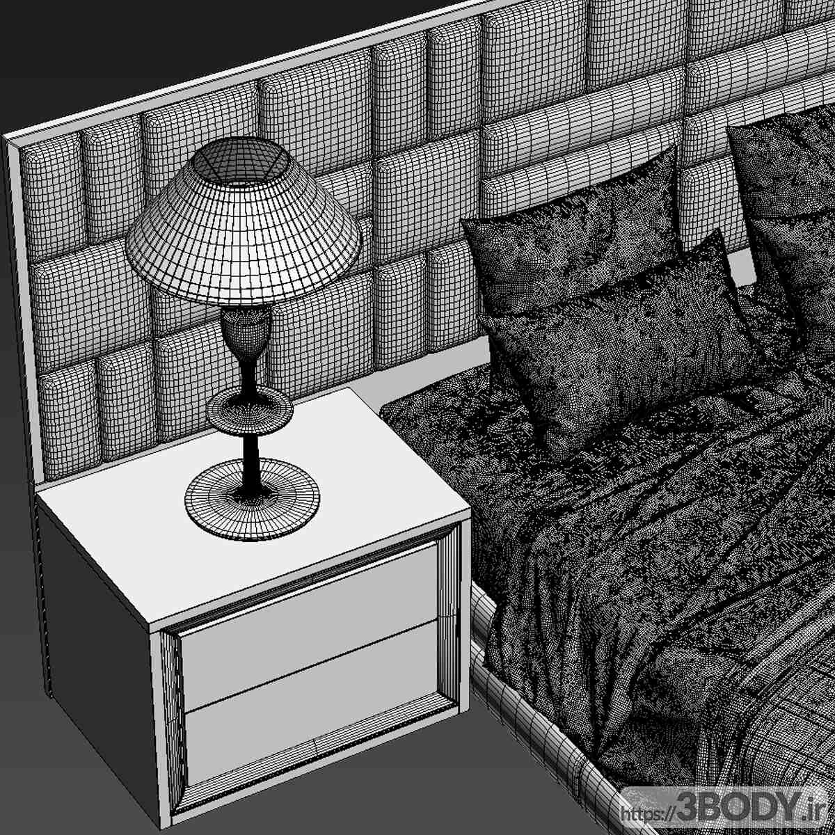آبجکت سه بعدی  تخت خواب عکس 3