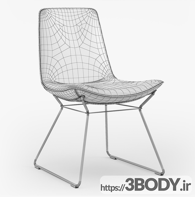 آبجکت سه بعدی  صندلی رستورانی عکس 4