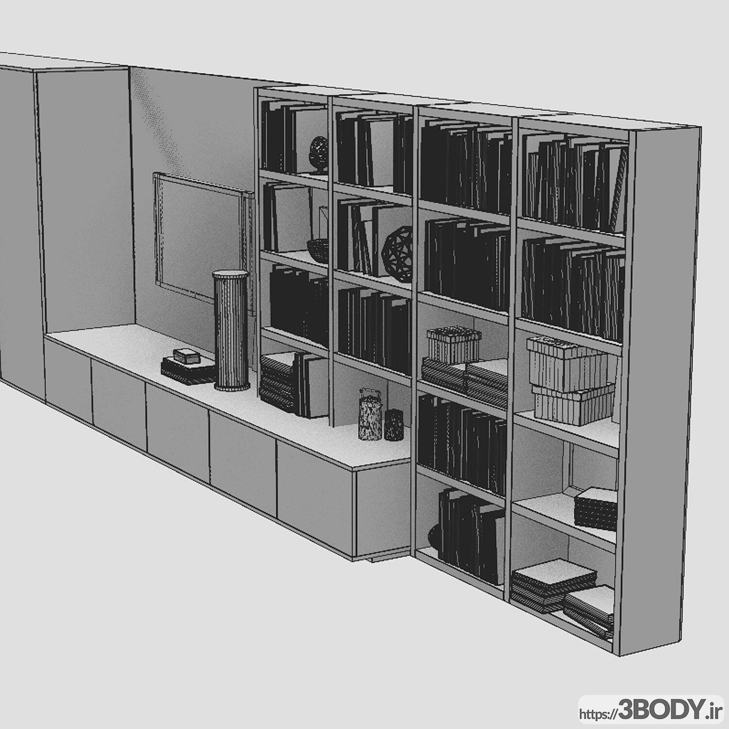 مدل سه بعدی کتابخانه عکس 2