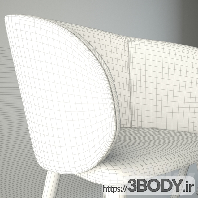 مدل  سه بعدی  صندلی رستورانی عکس 3