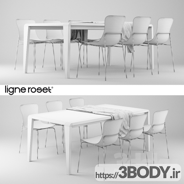 مدل سه بعدی  میز و صندلی عکس 2
