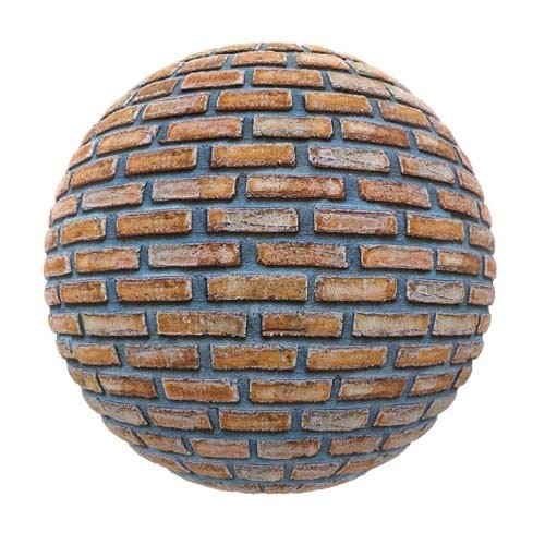 متریال آجر زبر orange_brick_wall عکس 1