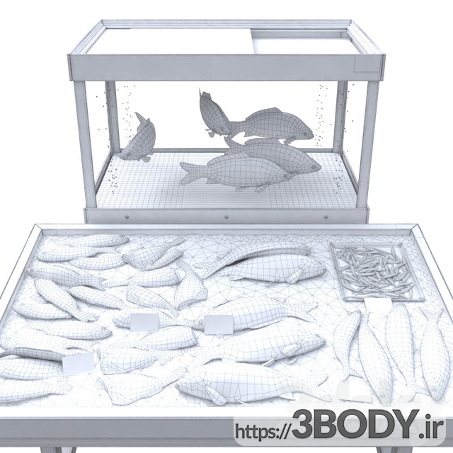 مدل سه بعدی فروشگاه ماهی عکس 2