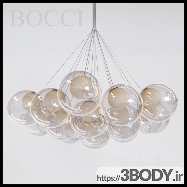 آبجک ۳ بعدی  لوستر چراغ آویز Bocci-2812 عکس 2