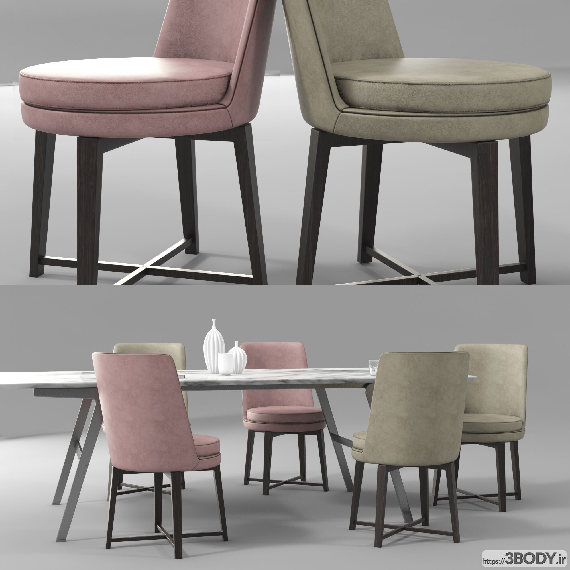 مدل سه بعدی   میز و صندلی مجموعه ناهار خوری عکس 2