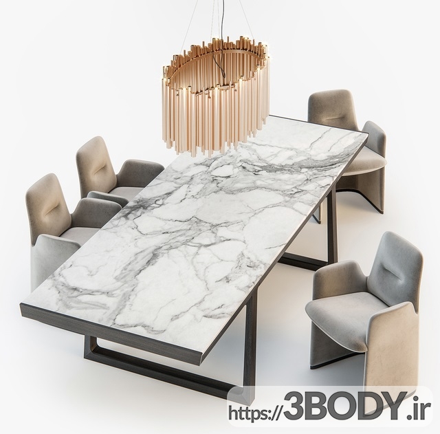 مدل ۳ بعدی میز اپرای صندلی میهمان پلی فرم عکس 2