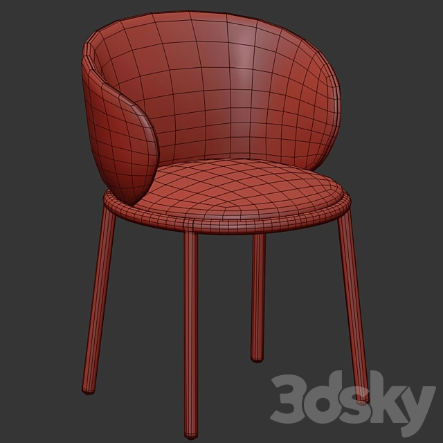 آبجکت سه بعدی صندلی تکی عکس 3