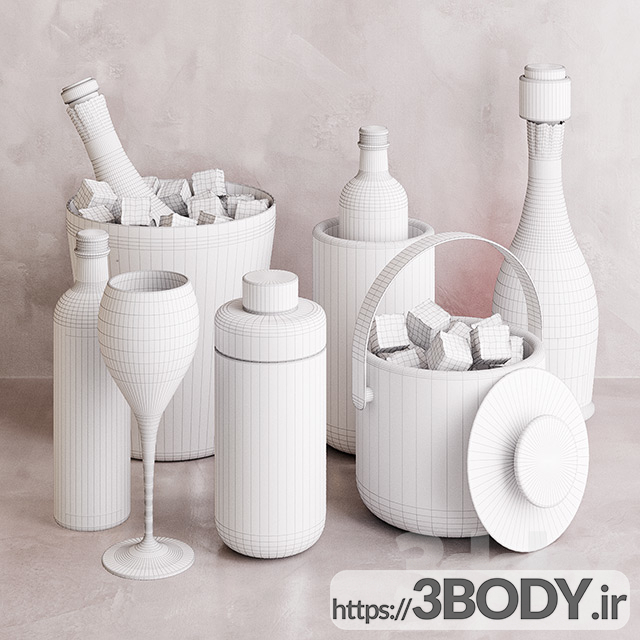 مدل سه بعدی سطل نوشیدنی عکس 2